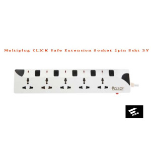 Multiplug CLICK Safe Extension Socket 3pin 5skt 3Y